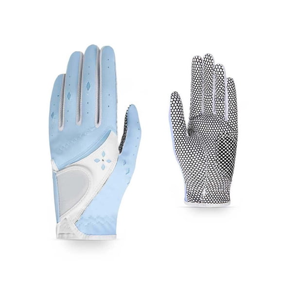 thinsony Gants de Golf pour Femme en Cuir Antidérapants Respirants Entraînement à Domicile Mise en Forme Sports de Plein Air Pratique Entraînement Mitaines pour Femme Dames Bleu Taille 20