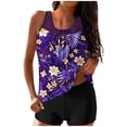 thumbnail image 2 of UPPADA Two Piece Tankini Swimsuits for Women High Waisted 2 Piece Bathing Suits Floral Print Tankini Set Tummy Control Modest Swimwear for Holiday Tankini Swimsuits Tops for Women Multicolor,L, 2 of 6