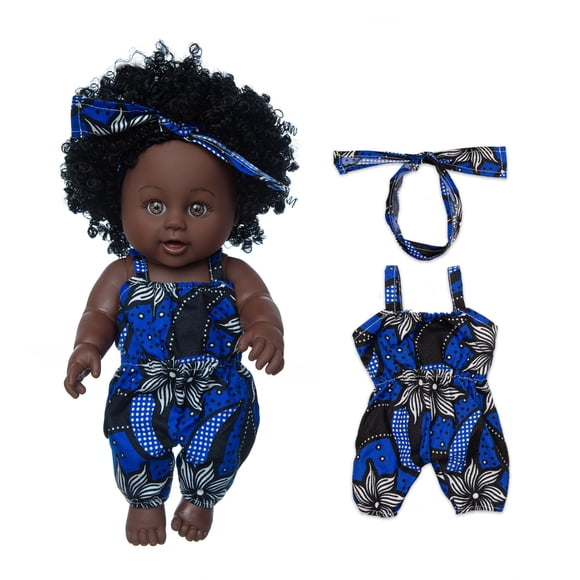 Pisexur Black Dolls 12in American African Girl Baby Doll for Kids Aged 2 3 4 5 6 7 Years Fashion Play Doll Reborn Baby Toy Doll - Life Size Soft Adjustable Perfect Christmas Gifts for Kids