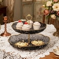 thumbnail image 1 of Fwttom Home Decor 9.45Inches / 24cm Double Layered Fruit Plates Exquisite Household Plates Living Room Coffee Table Candy Plates Upscale Snack Plates Placement Plates, 1 of 6