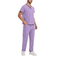 thumbnail image 3 of Cameland Scrubs Set Men Stretch V-Neck Scrub Top and Elastic Waistband Pants Scrubs for Men, Men's Workwear Uniform, 3 of 8