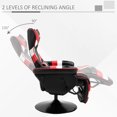 thumbnail image 4 of Vinsetto Racing Style Video Gaming Recliner Chair Padded Office Seat with Reclining Backrest and Footrest, Headrest, Lumbar Support, Round Metal Base, Cup Holder for Black and Red, 4 of 9