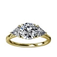 thumbnail image 1 of 1.00 Carat Excellent Round Cut Real Diamond New Design Three Stone Ring for Wedding Solid 18K Yellow Gold Size 11, 1 of 1