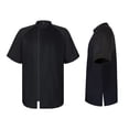 thumbnail image 4 of TOPTIE Veste de Chef à Manches Courtes Noire Respirante avec Fermeture Éclair Latérale Uniforme de Chef avec Maille Tricotée, 4 of 7