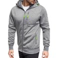 thumbnail image 1 of 2025 Men's Fleece Jackets & Coats Winter Splice Tops Sleeve Men's Jackets for Fall and Winter Blouse Men's with Zip Light Jacket for Men Cap Long Sweater Men's Raffle Jacket, 1 of 8