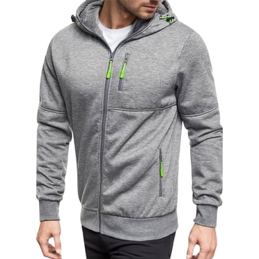 Kcodviy Winter Splice Tops Sleeve Jacket Men 4X Blouse Men's with Zip Jacket for Mens Cap Long Sweater Men's Mens Two Layer Jacket Coats