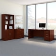 thumbnail image 2 of Series C 72"W Office Desk with Bookcase and File Cabinets in Mahogany, 2 of 7