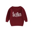 thumbnail image 1 of Faithtur Chandail d'Automne pour Bébé, Motif Lettre Jacquard Manches Longues Col Rond Chandail d'Hiver, 1 of 9