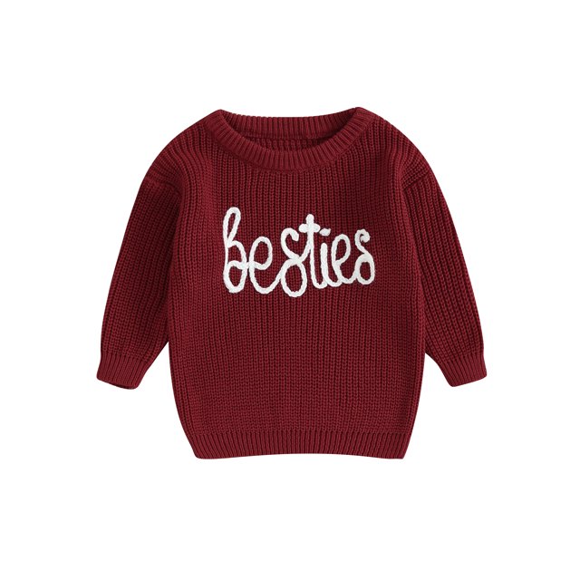 Faithtur Chandail d'Automne pour Bébé, Motif Lettre Jacquard Manches Longues Col Rond Chandail d'Hiver