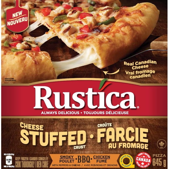 Rustica Stuffed Crust Pizza Smoky BBQ Chicken 645 G Frozen, Rustica Stuffed Crust Smoky BBQ Chicken