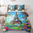 thumbnail image 1 of YST Eiffel Tower Full Size Comforter Set, 7-Piece, Romantic France Oil Painting, Queen, 1 of 5