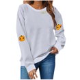 thumbnail image 3 of Frostluinai Chandails Molletonnés d'Automne pour Femmes à Manches Longues Joyeux Action de Grâce Chandails à Enfiler Col Rond Chandails Graphiques Citrouille Amusants, 3 of 5