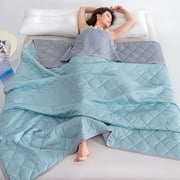PREWOOD Weighted Blanket,Heavy Breathable Cooling Blanket,Cooling Weighted Lap Blanket 59"x79" Blue