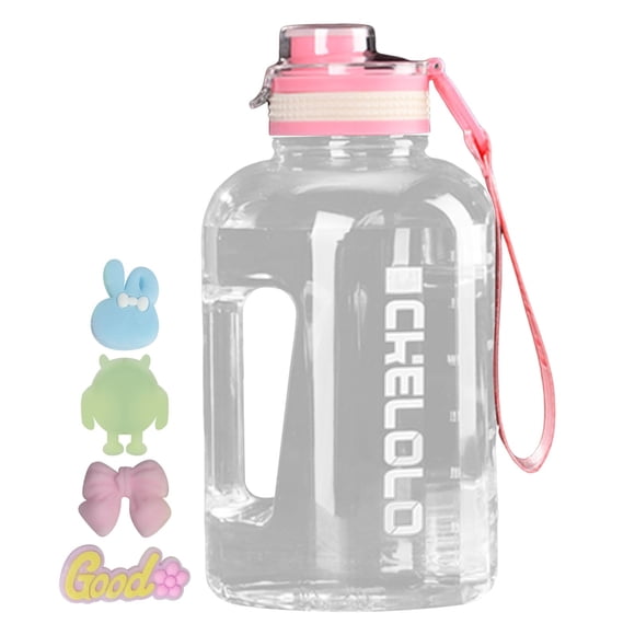 Water Bottle With Handle Ton Ton Bucket Large Belly Cup Summer Water Cup Large Capacity Leakproof PC Marker Motivational Jug For Outdoor Camping Fitness Men & Women Women Coffee Mug Drinking Glasses