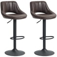 thumbnail image 1 of HOMCOM Bar Stools Set of 2 Swivel Adjustable Counter Height Barstools, 1 of 10
