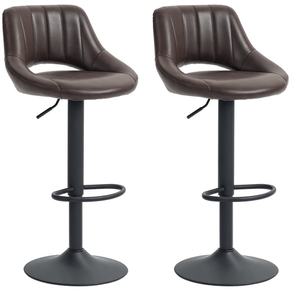 HOMCOM Tabourets de Bar Ensemble de 2 Tabourets de Comptoir Pivotants Réglables
