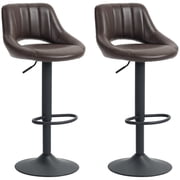 HOMCOM Bar Stools Set of 2 Swivel Adjustable Counter Height Barstools