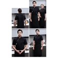 thumbnail image 4 of Chef Jacket Short Sleeve Cooking Short Sleeve Clothes Simple Chef Coat for Restaurant Black M, 4 of 9