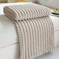 thumbnail image 4 of Fleece Throw Blanket for Couch Soft Warm Fluffy | Microfiber Decorative Blanket for Living Room | Lightweight Cozy Blanket for Bed, Sofa, or Travel | Polyester Home Textile for Indoor or Outdoor Use, 4 of 6