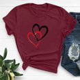 thumbnail image 1 of Meichang Hauts pour Femmes, T-Shirts de la Saint-Valentin, Imprimé Cœur, Manches Courtes, Coupe Ample, Col Rond, Mignons, 1 of 6