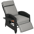 thumbnail image 1 of Outsunny Outdoor Recliner Chair with Adjustable Backrest, Cushion, Light Grey, 1 of 10