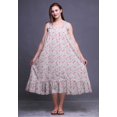 thumbnail image 2 of Bimba Rose Cochon4 Fruits Flocon de Neige et Baies Rouges Mi-Mollet Vêtement de Nuit Femme Coton Imprimé Sans Manches Robe de Nuit Maxi Robe XX-Grand, 2 of 6