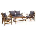 thumbnail image 1 of vidaXL 4 Piece Garden Lounge Set with Cushions Solid Acacia Wood, 1 of 5