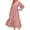 Pink, variant on RKSTN Long Sleeve Maxi Dress for Women Square Neck Casual Button Down Boho Floral Print Fall Long Dresses