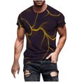 thumbnail image 2 of Qertyioot Hommes Imprimer Manches Courtes Col Rond T-shirt Décontracté Mode Manches Courtes Dégagement, 2 of 5
