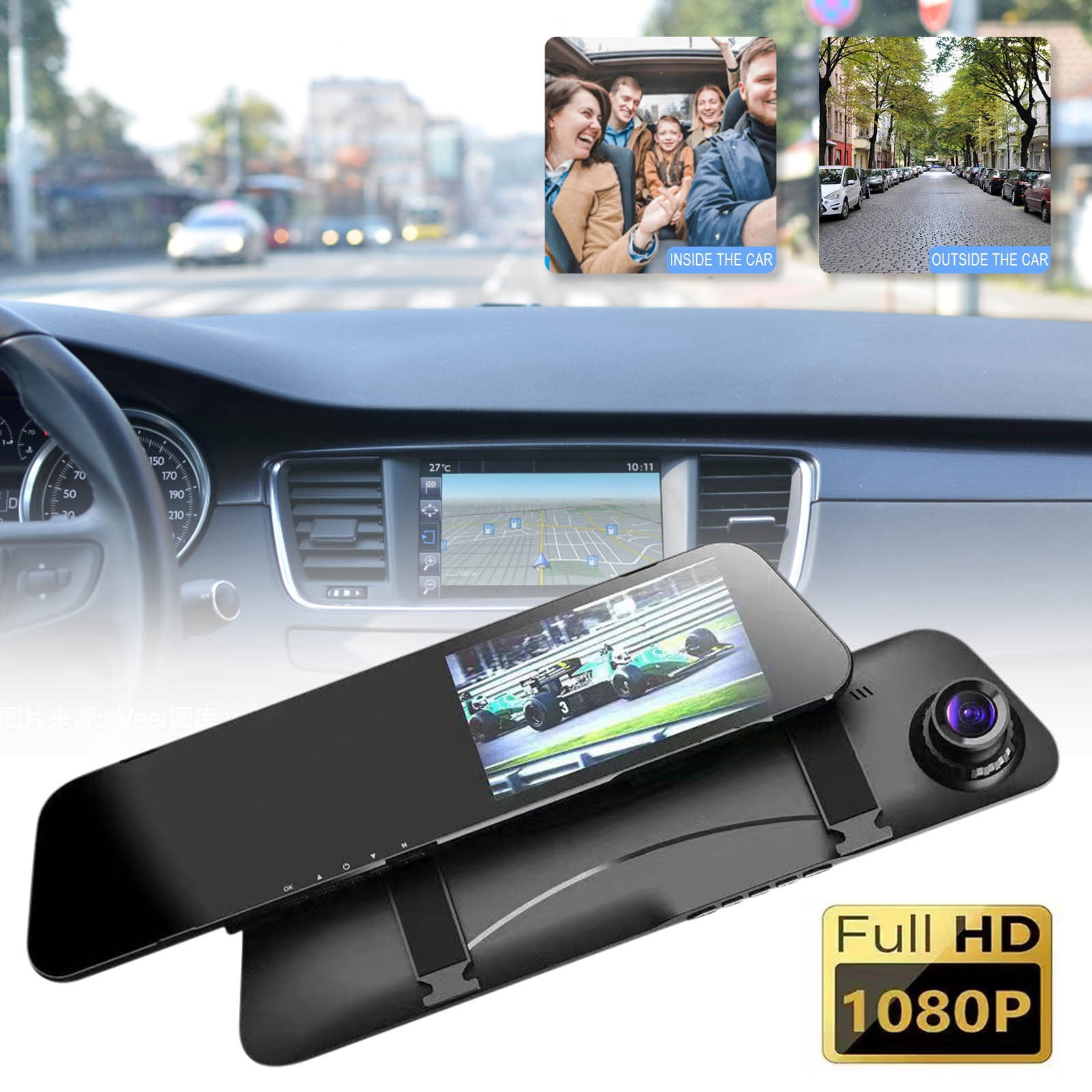 Chmadoxn New 4.5-inch Rearview Mirror Dash Cam High-definition Night Vision Front And Rear Dual Lens Reverse Image Recorder dash cam