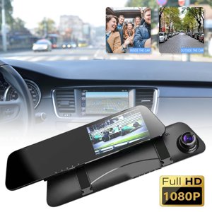 Chmadoxn Nouveau rétroviseur de 4,5 pouces Dash Cam haute définition vision nocturne avant et arrière double objectif