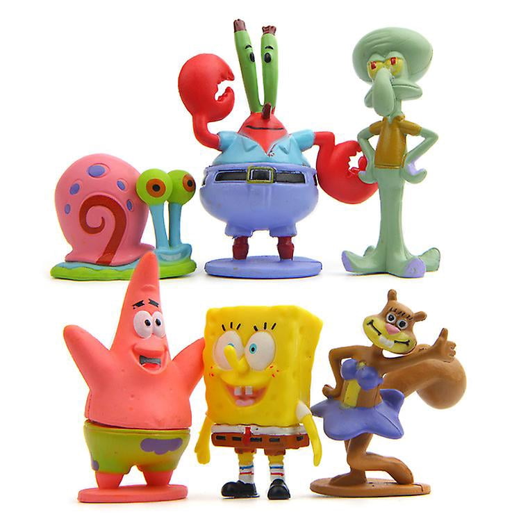 6pcs/set 3-6cm Sponge Figure Bob Crab Boss Patrick Star Action Figures Patrick Star