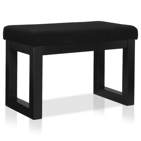 Bouclair Black Fabric and Wood Bench