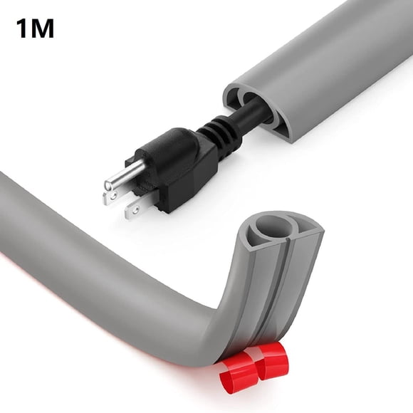 1/3/5M Flexible Small Cable Duct,Self-Adhesive Base Cable Bridge for Power Cords