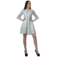 thumbnail image 3 of Moomaya Robe Chemise en Poly-Crêpe pour Femmes, Manches à Volants Imprimées, Tenue Décontractée d'Été, 3 of 4