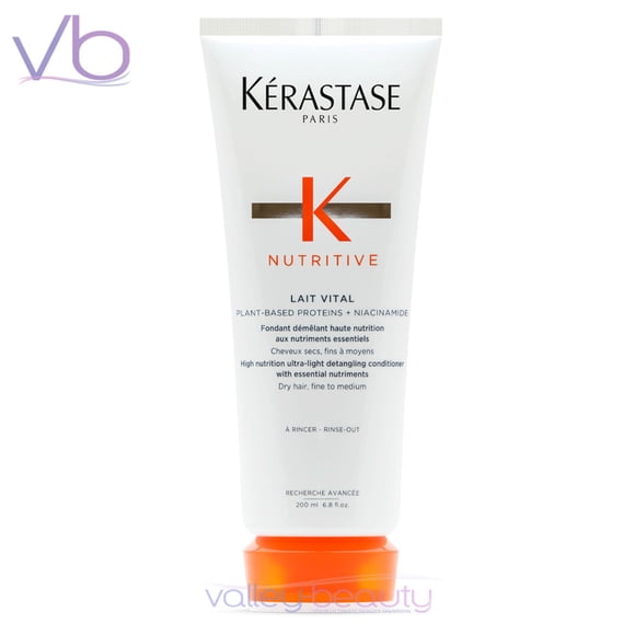 Kérastase Nutritive Lait Vital/ Haute Nutrition Revitalisant Démêlant Ultra Léger pour Cheveux Fins à Moyens Secs, 6,8 fl oz
