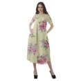thumbnail image 4 of Moomaya Robes d'Été Imprimées pour Femmes à Manches Courtes en Coton Flex Robe de Soirée, 4 of 5