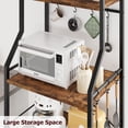 thumbnail image 3 of Yiwa Kitchen Bakers Rack, Microwave Oven Stand with Large Wire Basket, 3 of 5