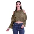 thumbnail image 1 of Moomaya Cold Shoulder Tops Shirts For Women Printed Casual Blouse Short Top, 1 of 4