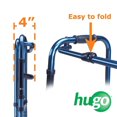 thumbnail image 3 of Hugo Sapphire Blue Adjustable Folding Walker With 5" Wheels and Plastic Glides, 3 of 3