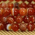thumbnail image 3 of Bracelet Extensible Unisexe en Perles Rondes 6 mm en Agate Rouge Rêve Naturelle, 3 of 4