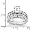 thumbnail image 2 of Bague de Mariage 2 Pcs en Argent Sterling 925 Rhodié avec Zircon Cubique Taille 7, 2 of 2