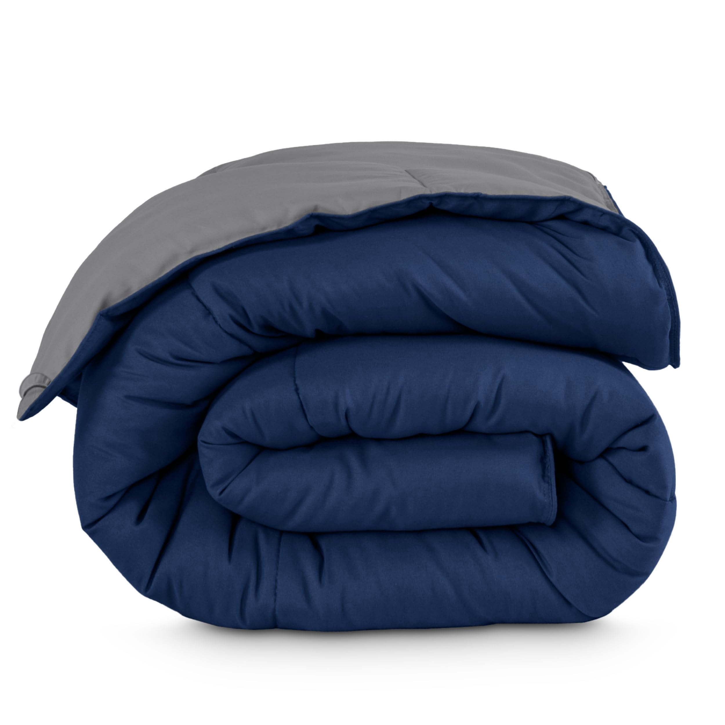 Bare Home Queen Comforter - Reversible Colors - Goose Down Alternative - Ultra-Soft - Premium 1800 Series - All Season Warmth - B