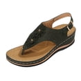thumbnail image 1 of Kcodviy Ergonomic Design Wedge Toe Womens Sandals Post Sandals Mitigate Foot Flat Sandals for Women Fatigue Comfortable and Functional Summer Sandals for Women Shoes, 1 of 7