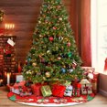 thumbnail image 1 of Tree Skirt - Red Tree Skirt, Christmas Tree Skirt Decorations Santa Claus Snowflake Christmas Tree Skirt Exquisite Tree Bottom Decoration Tree Skirt 23.6INCH, 1 of 5