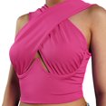 thumbnail image 1 of Women Criss Cross Tank Tops Sleeveless Solid Color Cutout Crop Tops, 1 of 5