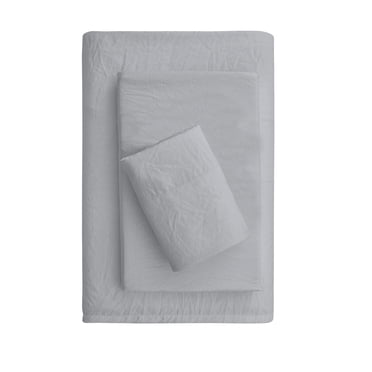 Mainstays Washed Ultra Soft Microfiber Bed Sheet Set, Twin-XL, Soft Silver, 3 Piece