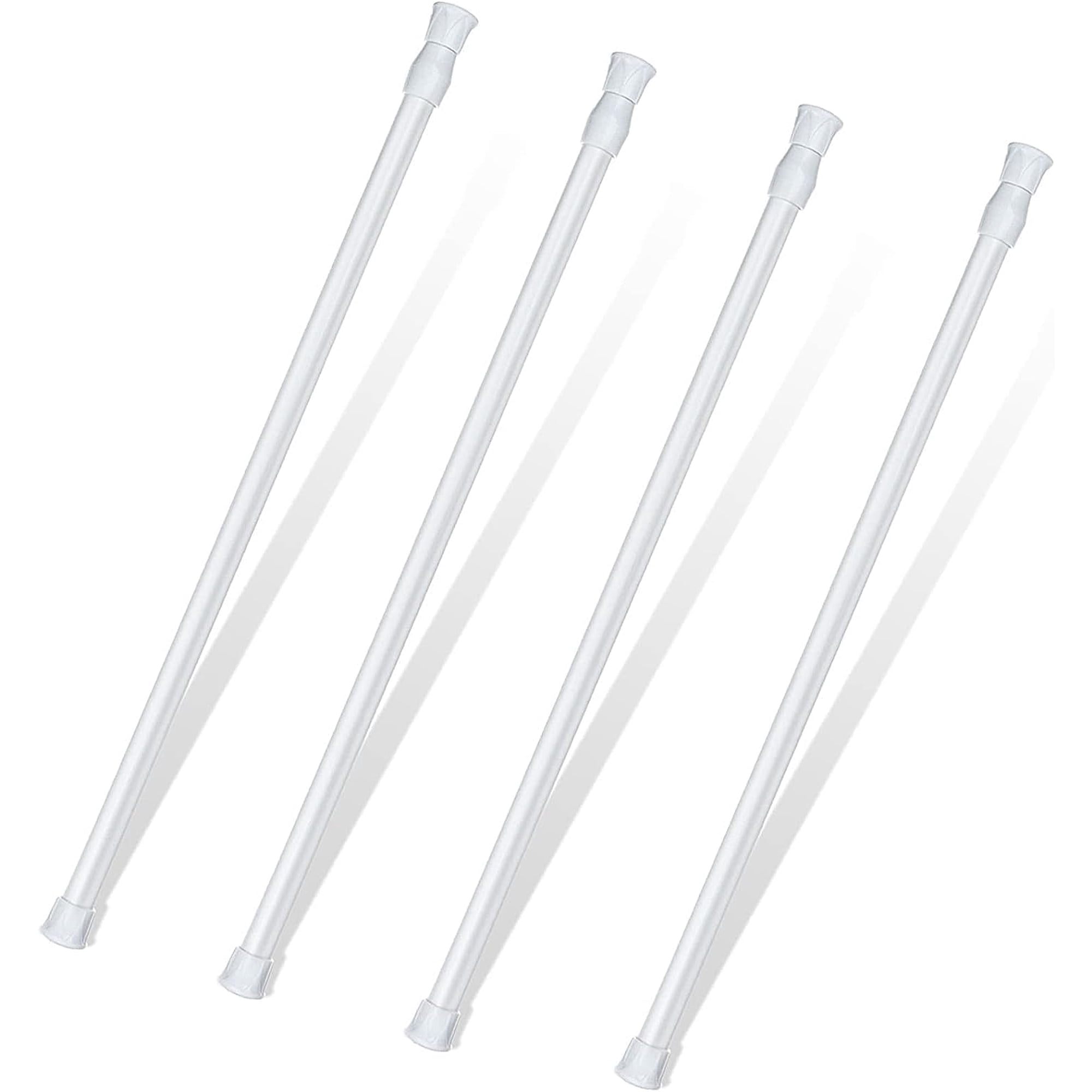 4-Pack Adjustable Sliding Door Security Bar – 15.7 To 27.6 Inch Extendable Tension Rod With Rubber Tips – Window & Patio Door Lock, Steel