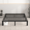 thumbnail image 1 of Cadre de Lit Simple GELBIY, Cadre de Lit Plateforme en Métal pour Lit Simple avec Espace de Rangement de 30 cm sous le Lit, Noir, 1 of 6