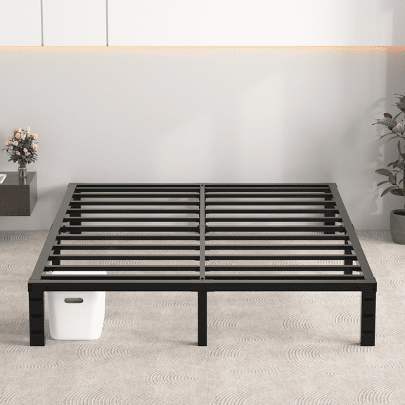 King Bed Frame, GELBIY King Size Metal Platform Bed Frame with 12" Under Bed Storage Space, Black